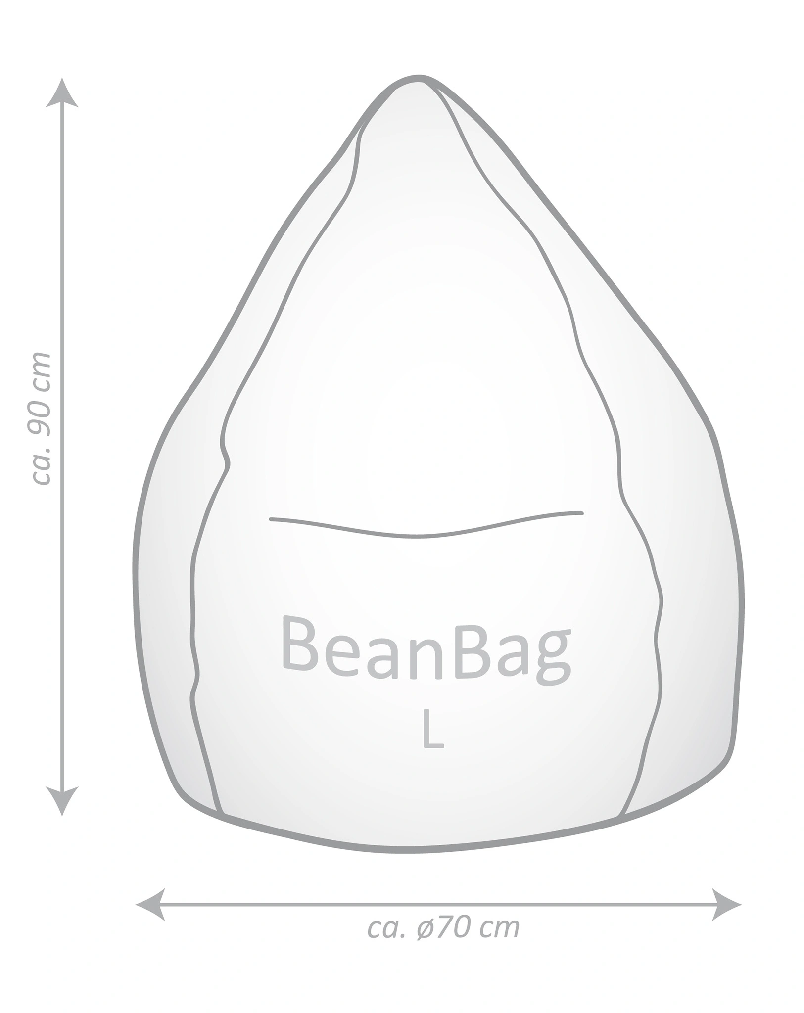 Sitzsack BeanBag BRAVA L (Farbe: grau)