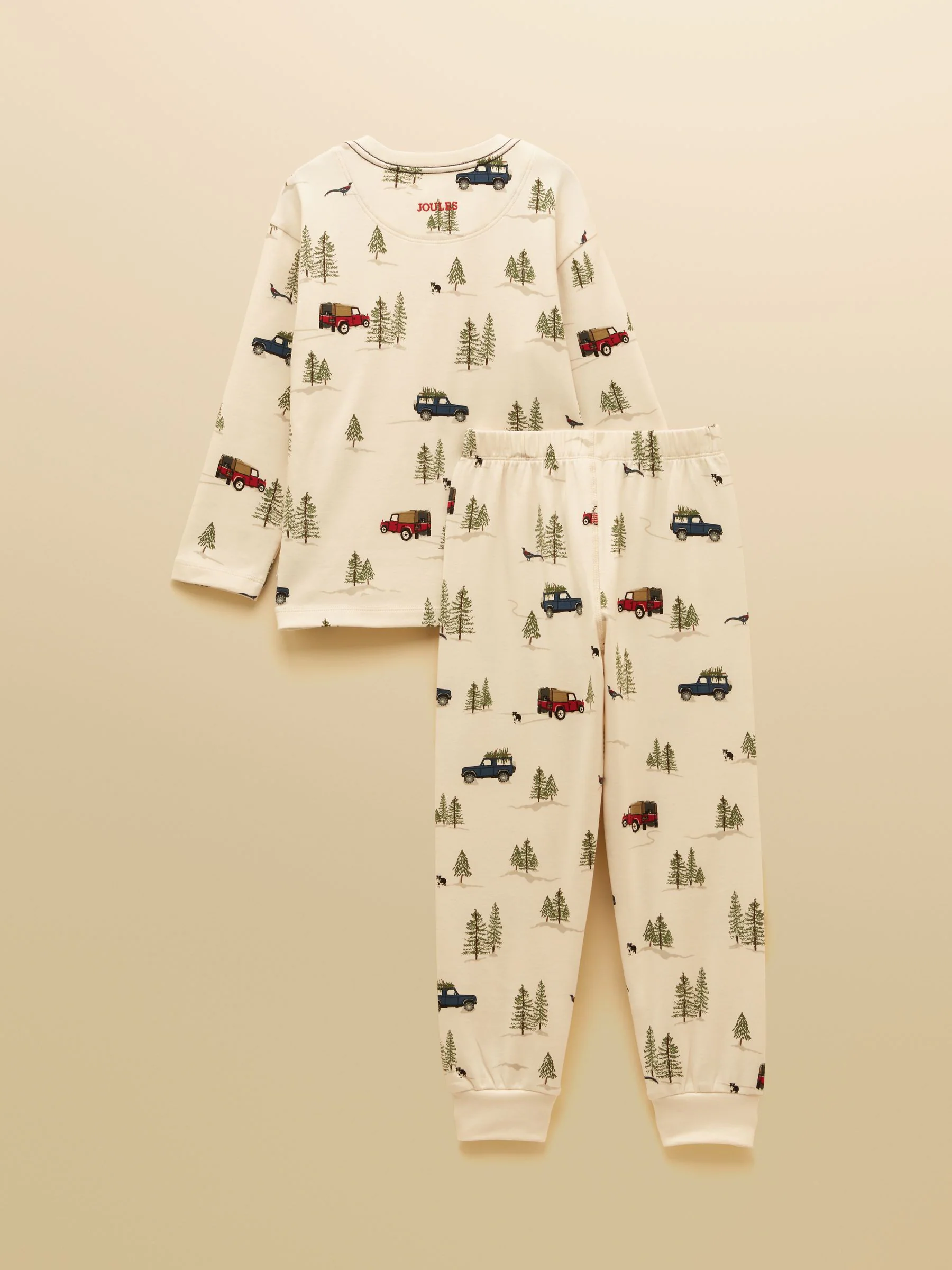 Crème - Joules Boys' Kipwell Long Sleeve Pyjama Set