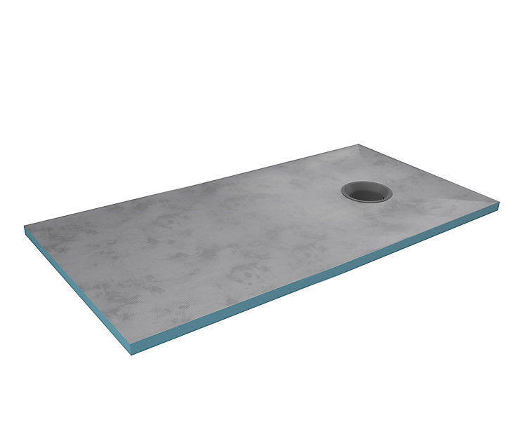 Receveur de douche à carreler 90 x 160 cm, gris, bonde centrale, Galedo Showerplate