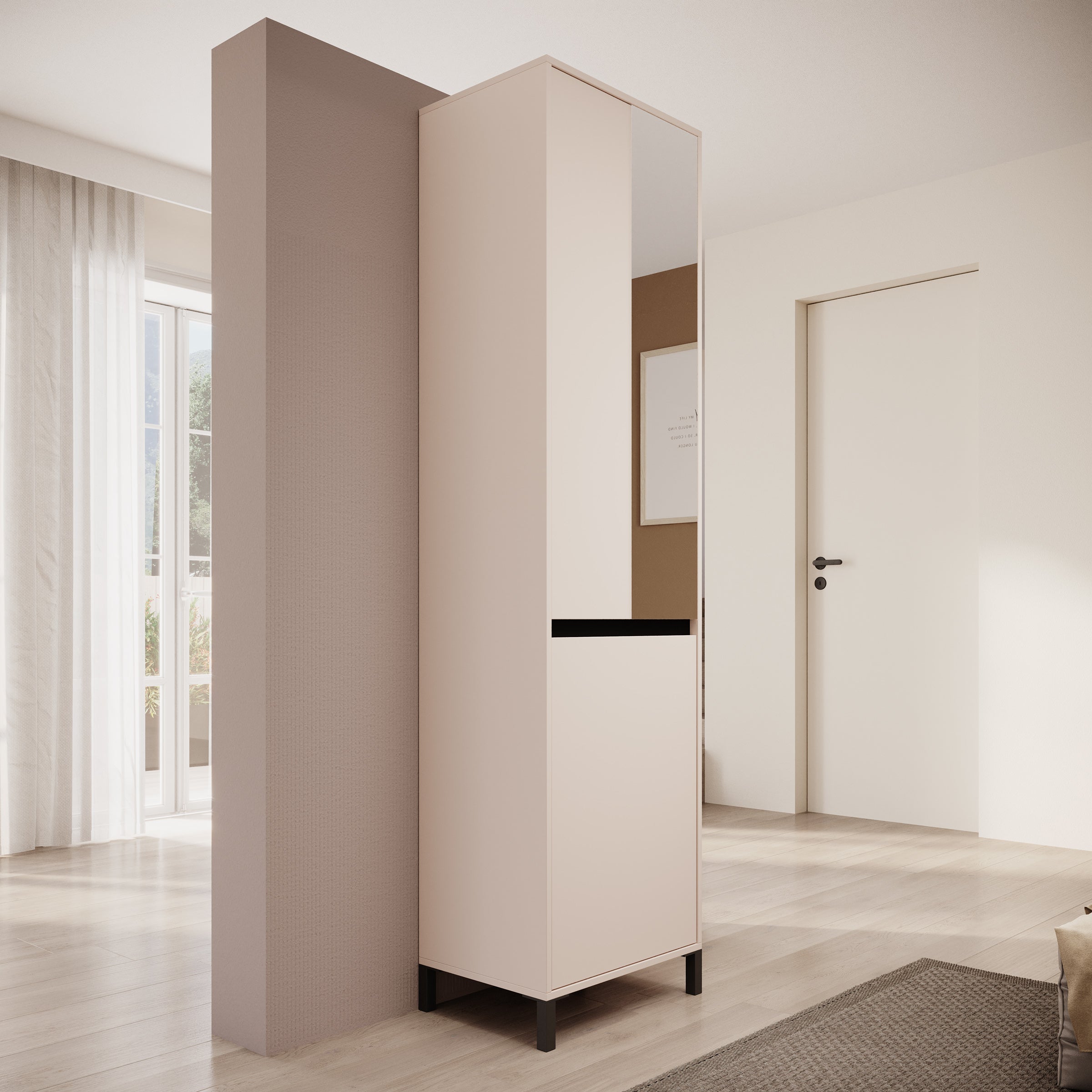 Meubella - Alessa - Halkast met 2 deuren - Beige
