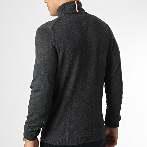 Pull Col Roulé Pima Cotton Cashmere 8048 Gris Anthracite Chiné