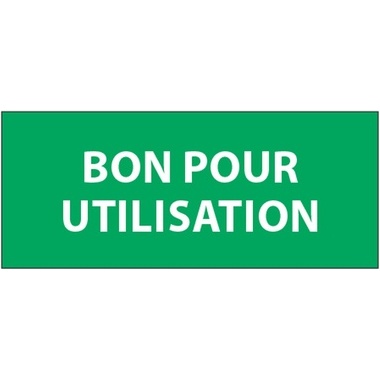 Étiquettes contrôle - Bon pour utilisation - 350 pièces