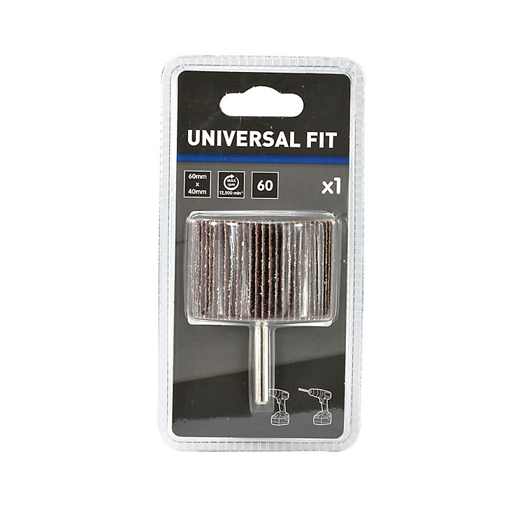Rouleau abrasif Universal pour perceuse 60 x 40 mm, Grain 60