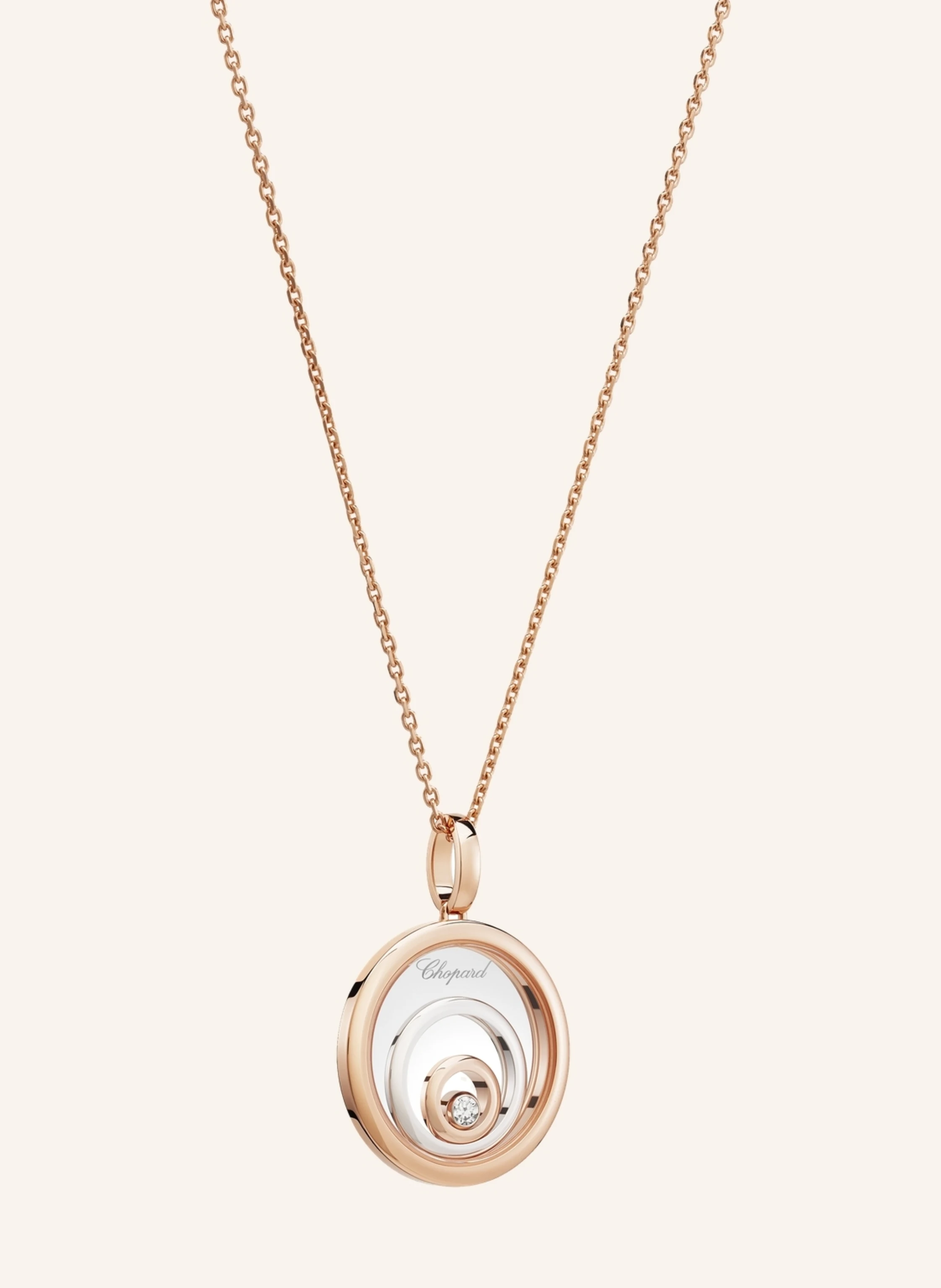 Chopard Anhänger HAPPY SPIRIT Anhänger aus 18 Karat Weißgold, aus 18 Karat Roségold und Diamanten