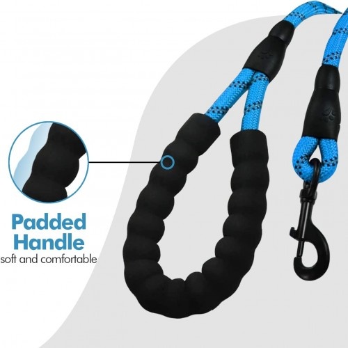 Guia de treinamento Edipets azul com alça acolchoada para cães.