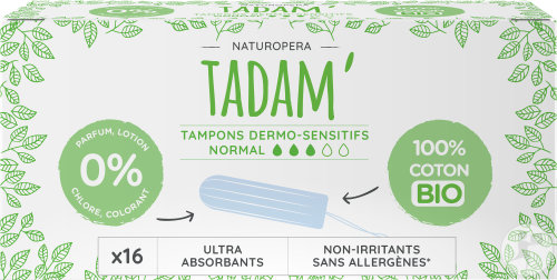 Tadam Tampons Dermo-Sensitifs Bio Normal 16 Pièces