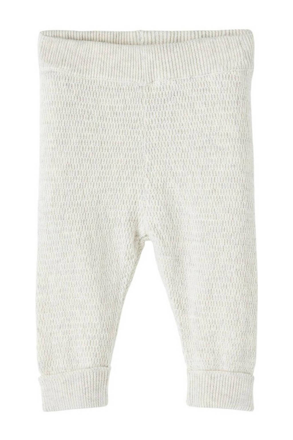 NAME IT baby broek NBNOTTER van katoen lichtgrijs melange