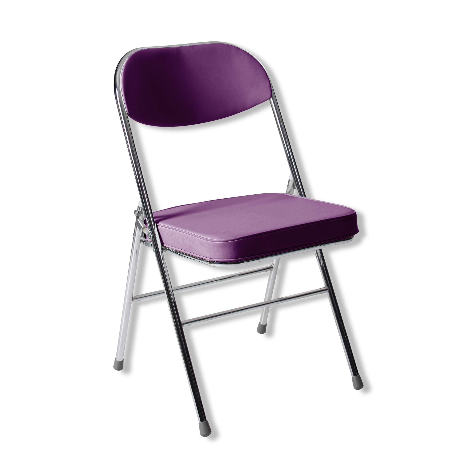 Klappstuhl - violett - Lederoptik