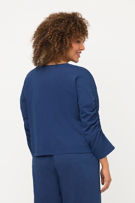 Sweatshirt, kurz, Oversized, Rundhals, 3/4-Arm
