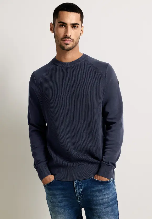 Pullover in Washedoptik - deep space blue