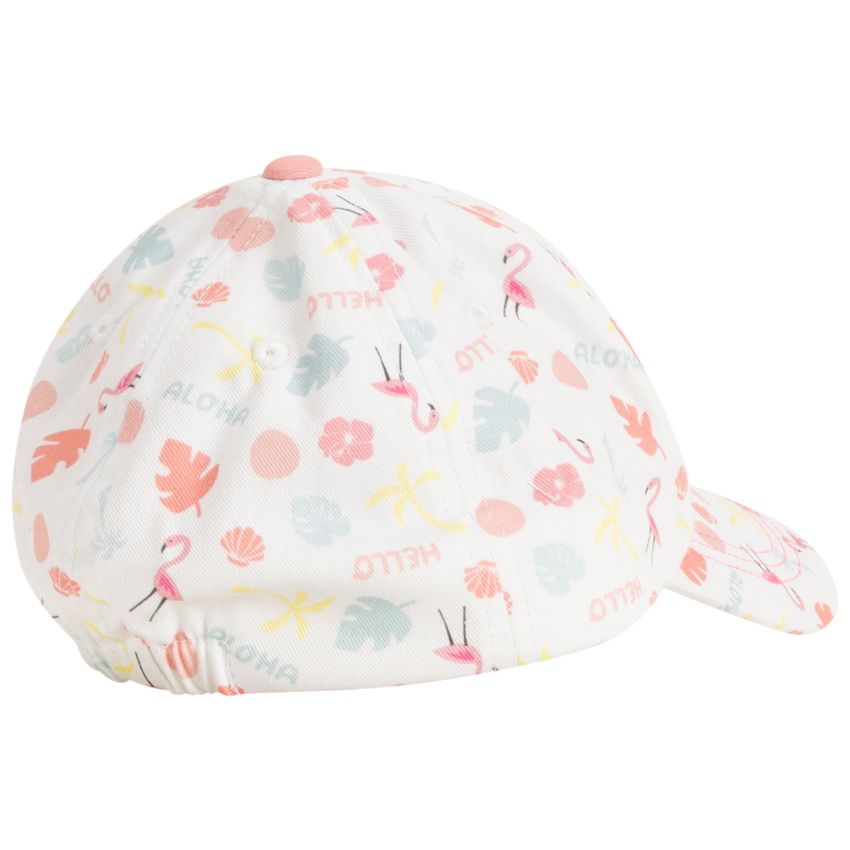 Casquette imprimé fantaisie flamants roses pour bébé fille - Blanc