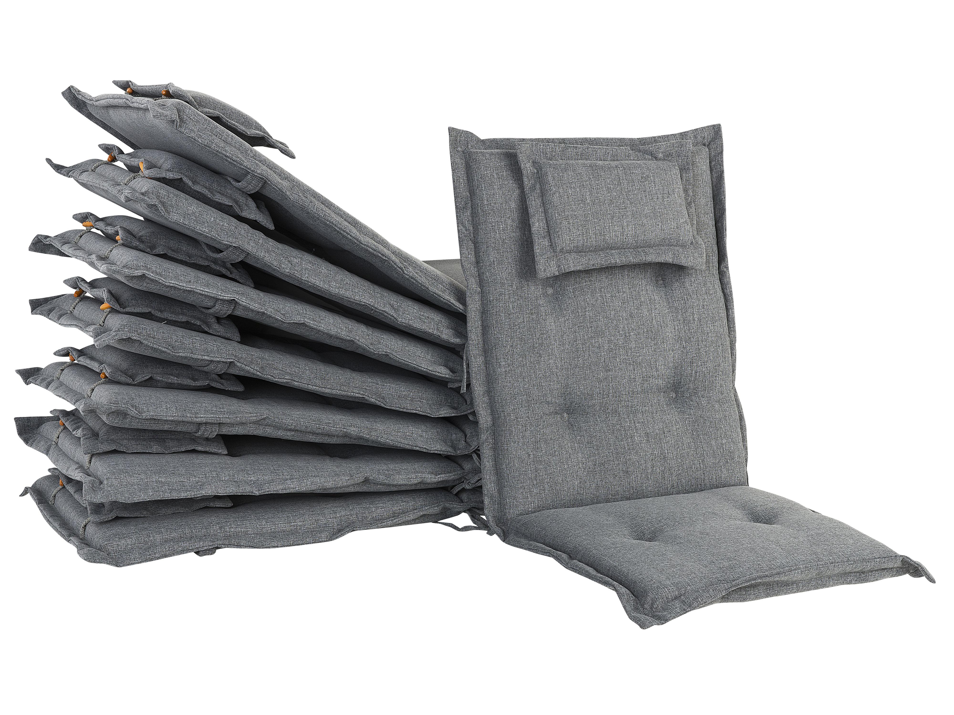 Set van 8 rug/zitkussens MAUI 40 x 54 cm Grijs
