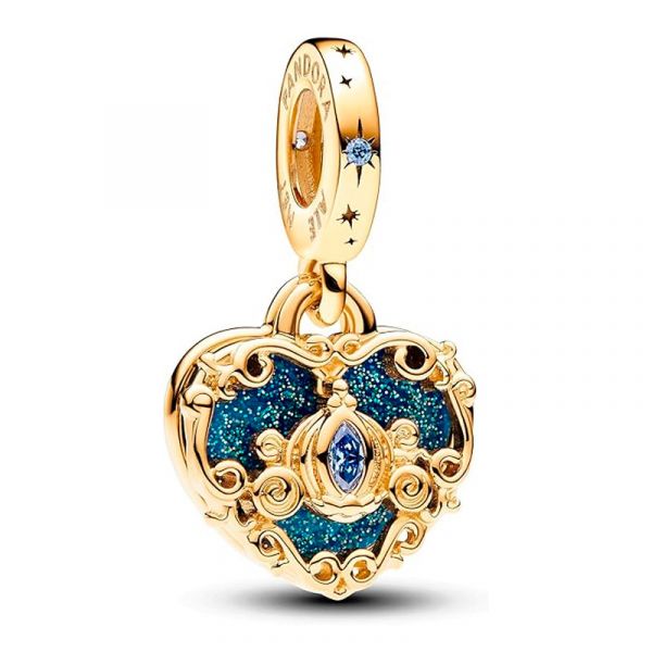 Pandora Joalheria Disney Cinderela com Carruagem Dupla e Pingente de Coração 763072c01