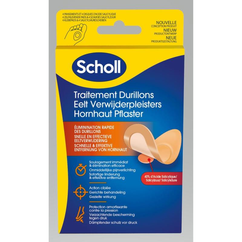Scholl Eelt Verwijderpleisters 4 Stuk