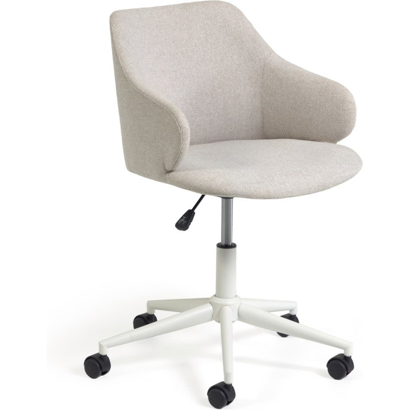 Chaises de bureau Einara tissu - Dossier bas  - Pieds Blanc