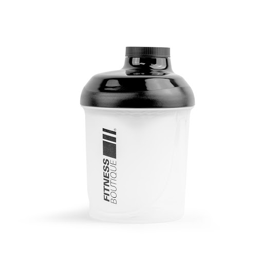 FITNESSBOUTIQUE Shaker FitnessBoutique Translucide Couvercle Noir 300 ml