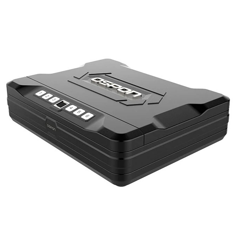 (300x234x68mm) Sicherheits Stahl Safe Tresor Aufbewahrungsbox mit Fingerabdrucksensor / Pin Code und Notfall Schlüssel (3.5kg)  - Schwarz