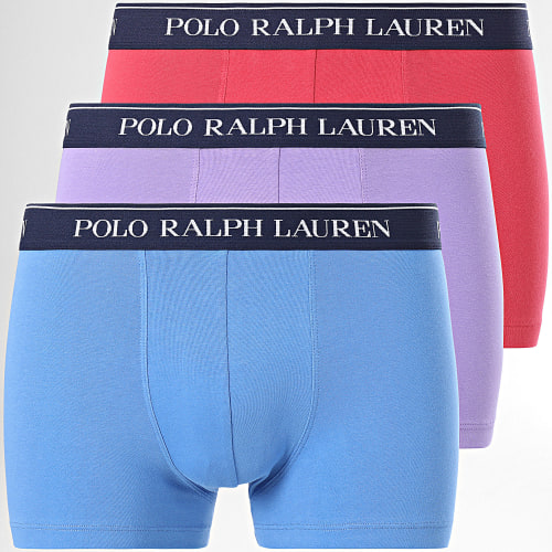 Lot De 3 Boxers Bleu Clair Violet Rouge