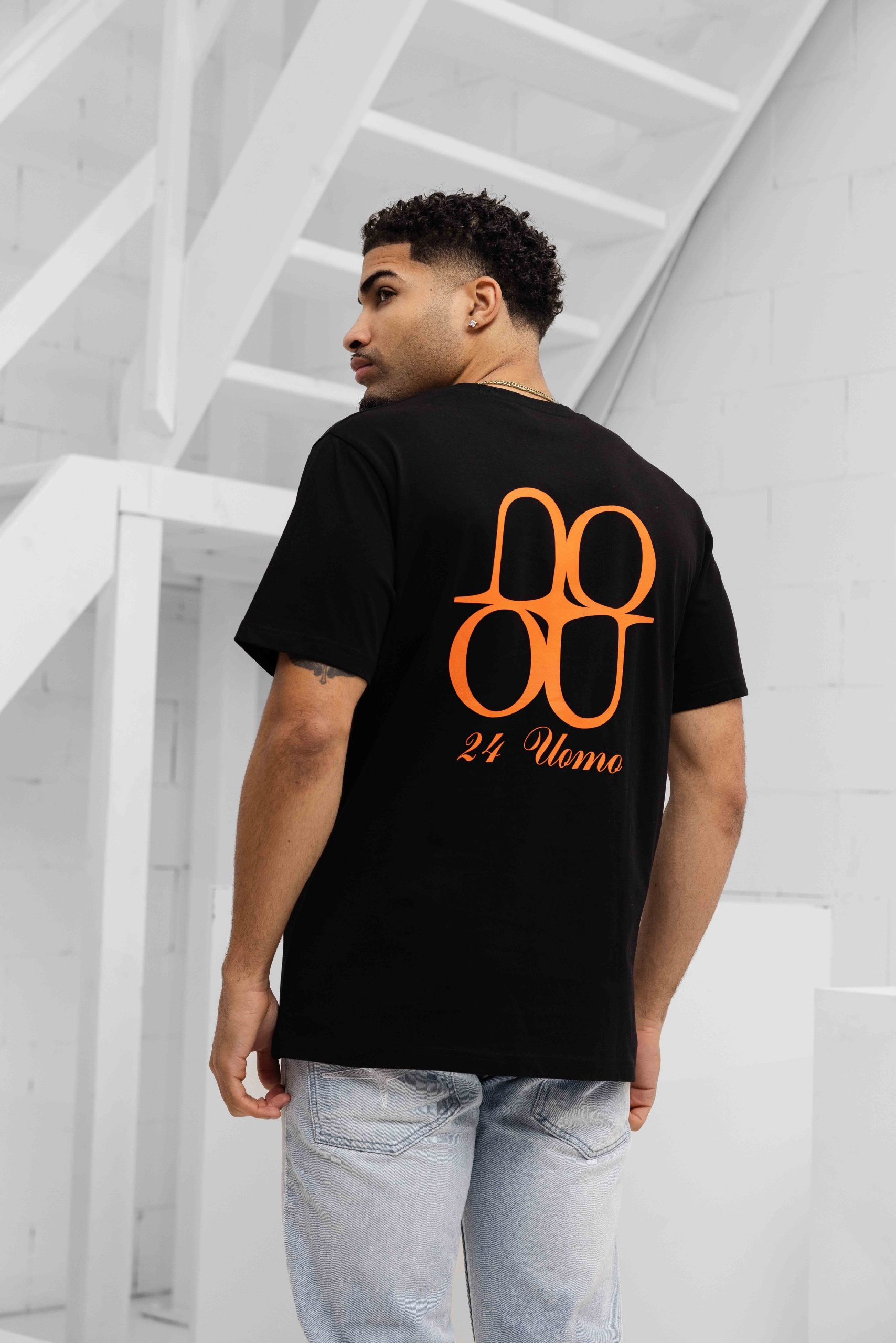 24 Uomo Symbol T-Shirt Heren Zwart/Oranje
