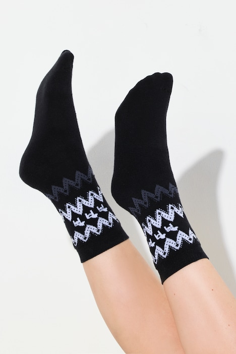Socken, 2er-Pack, Norwegermuster, Biobaumwolle