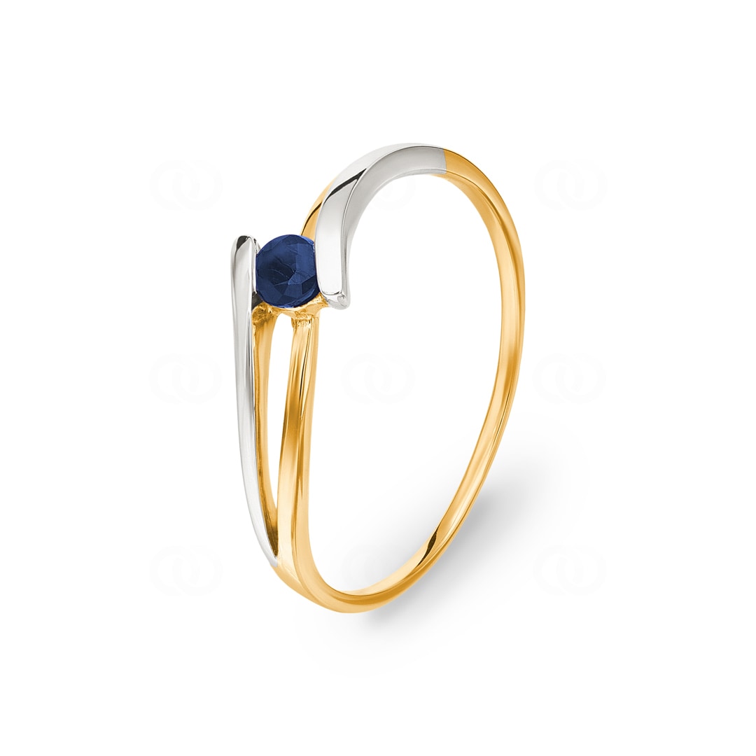 Damenring 750/18 K Gelbgold mit Saphir