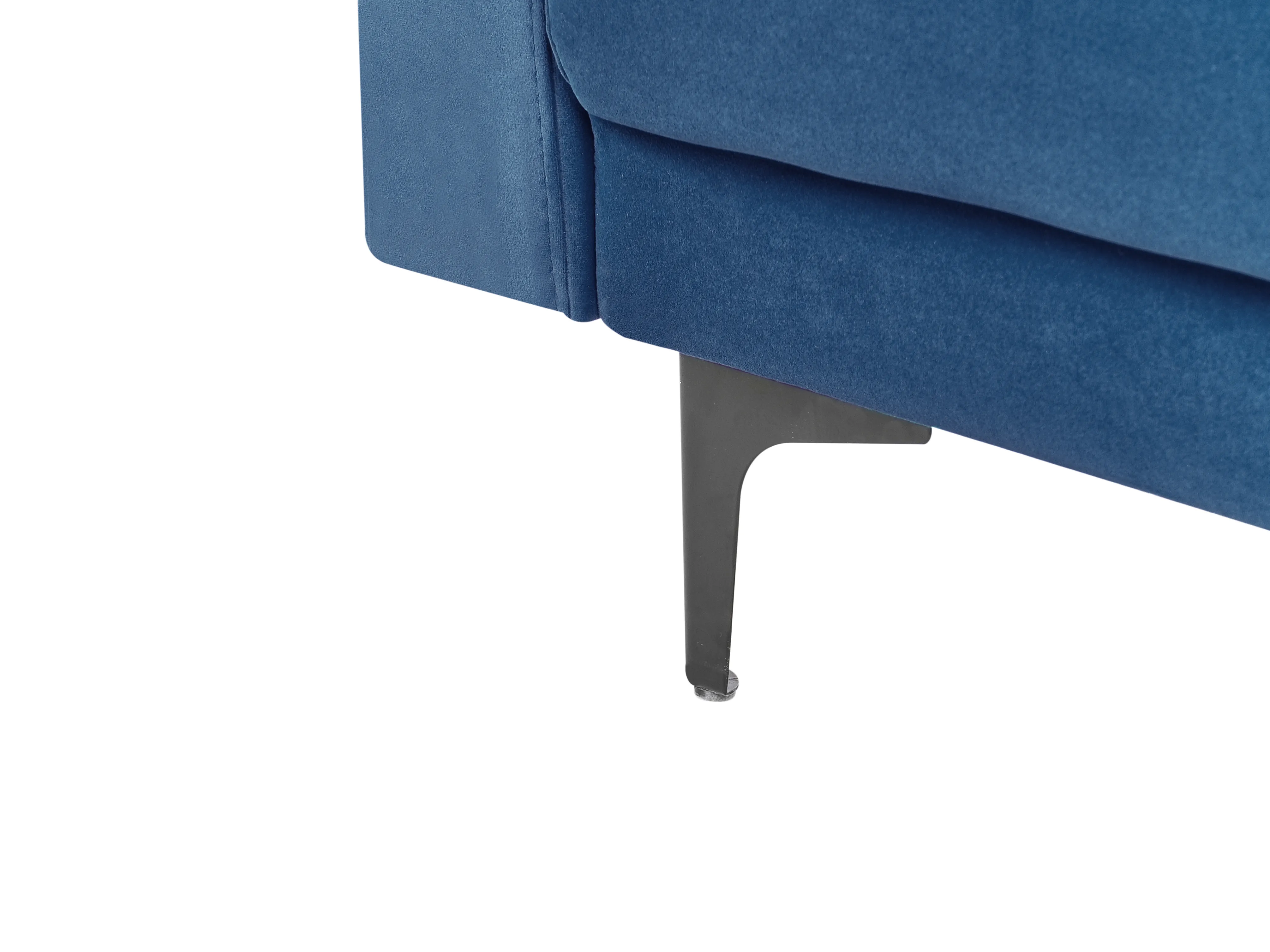 Modulaire hoekslaapbank 4-zits ABERDEEN Fluweel Blauw linkszijdig