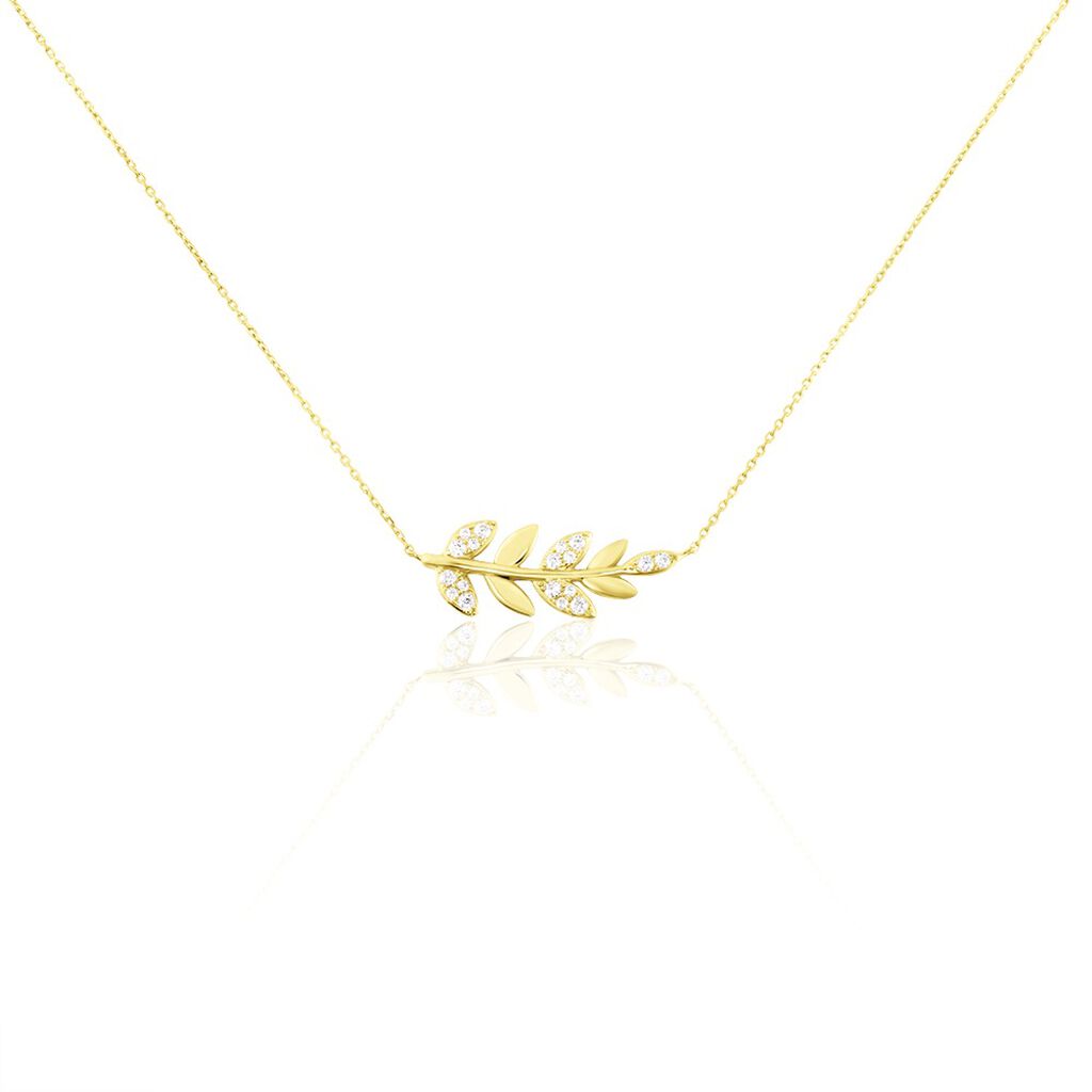 Collier Or Jaune Nahia Oxydes De Zirconium