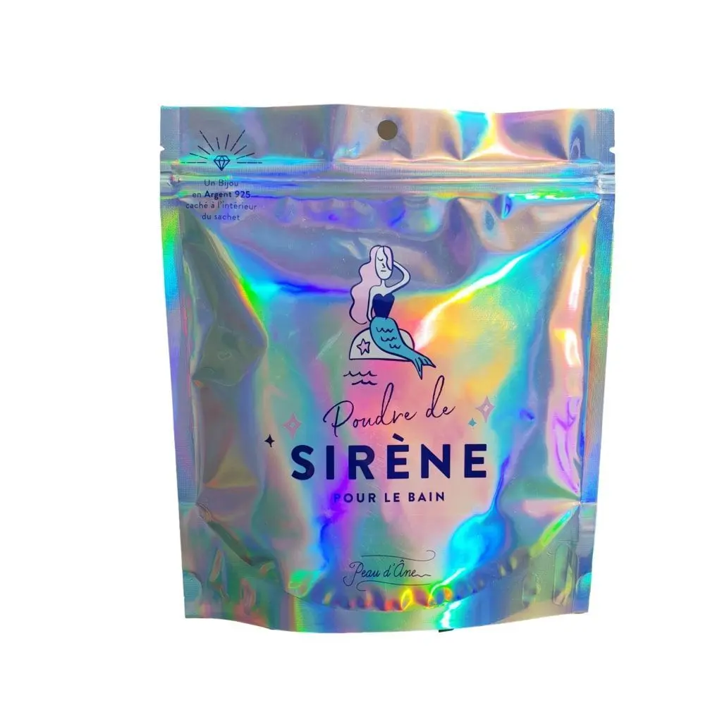 PEAU D'ANE - Poudre de Bain Sirène Poudre effervescente avec Bijou- Sels, perles et cubes de bain