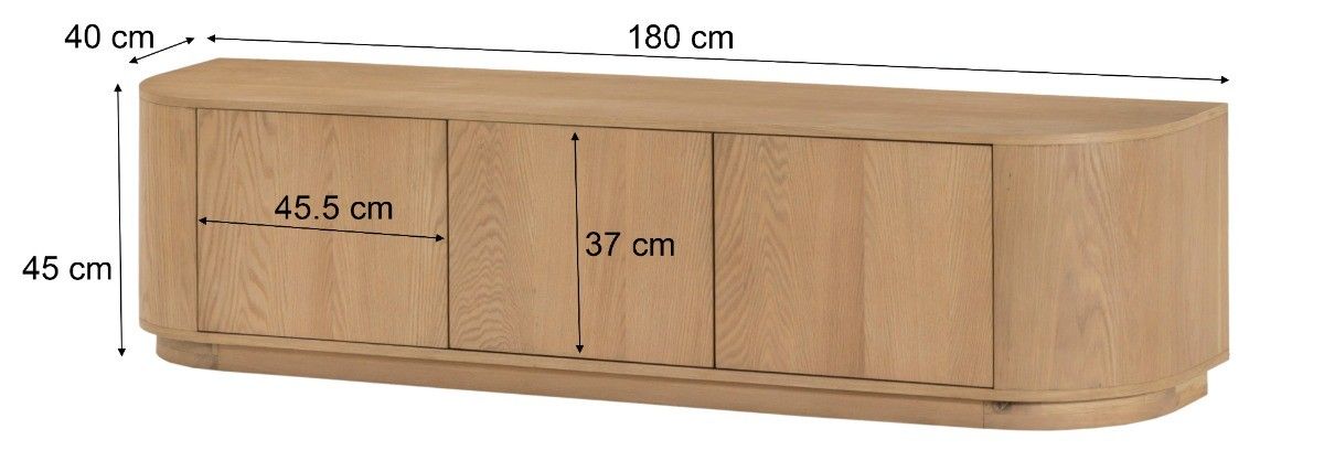 Tv-meubel  Novero B180 x D40 x H45 cm