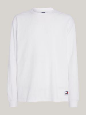 Camiseta de manga comprida com textura waffle