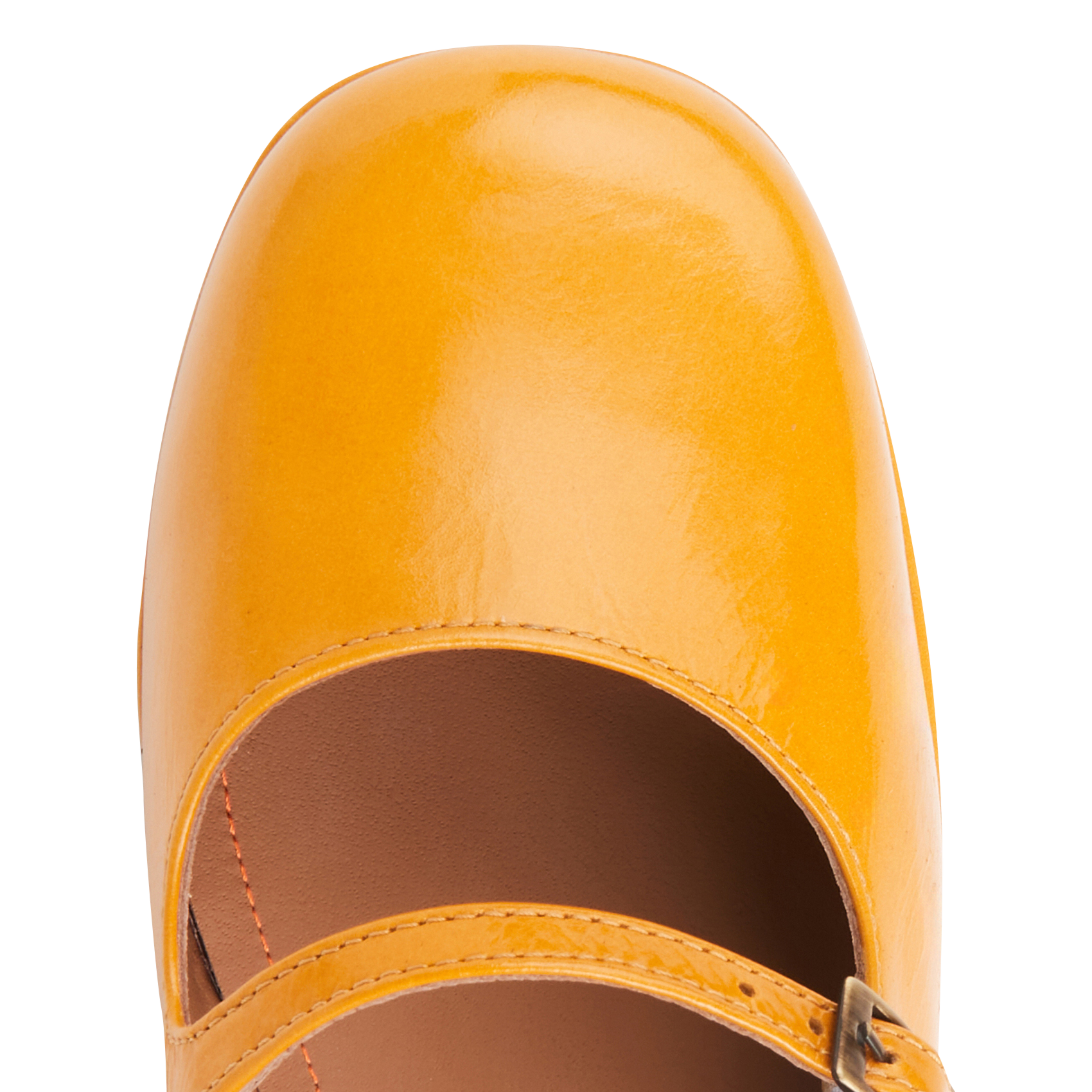 ALORA - Babies à talons en cuir| Jaune