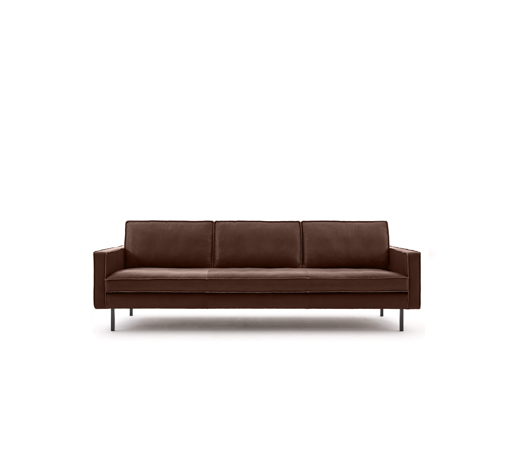 Loods 5 Design 4-zitsbank Slimm Leer Outside 4 Zits - 245 cm | PGC Sauvage Chocolat | Poten: Zwart