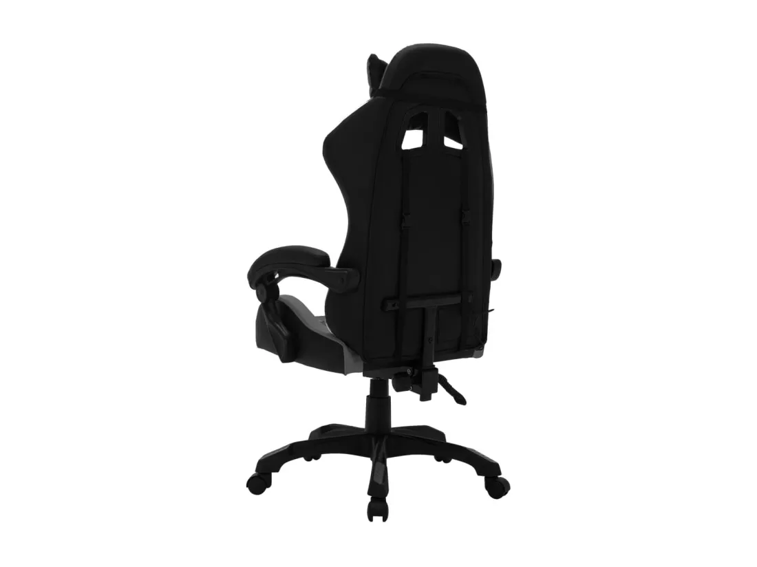 Fauteuil de jeux vidéo avec LED RVB Gris et noir Similicuir