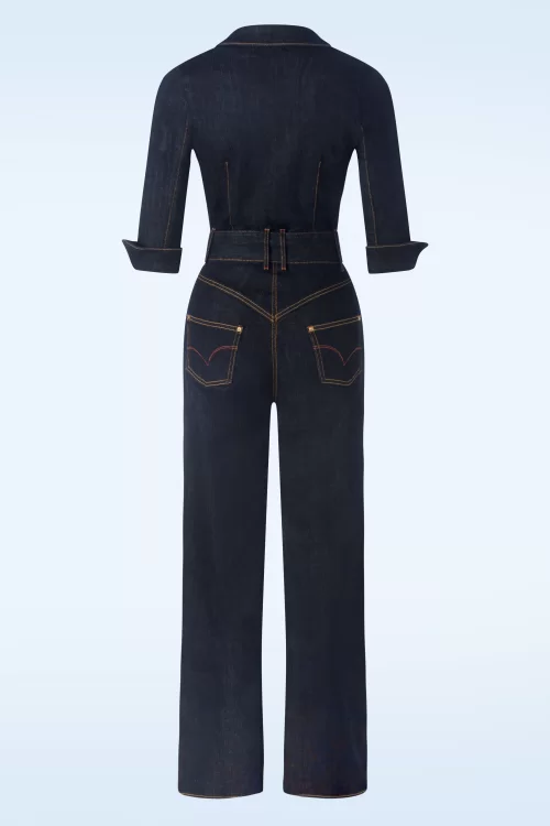 Rock-a-Booty Audrey jumpsuit in donker denim