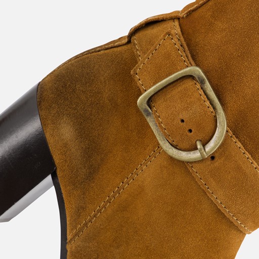Tamaris Enkellaarsjes cognac Leer