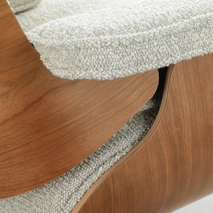 Vitra - Lounge Chair & Ottoman, schwarz, Nussbaum dunkel, Nubia, anthrazit / schwarz (neue Masse)