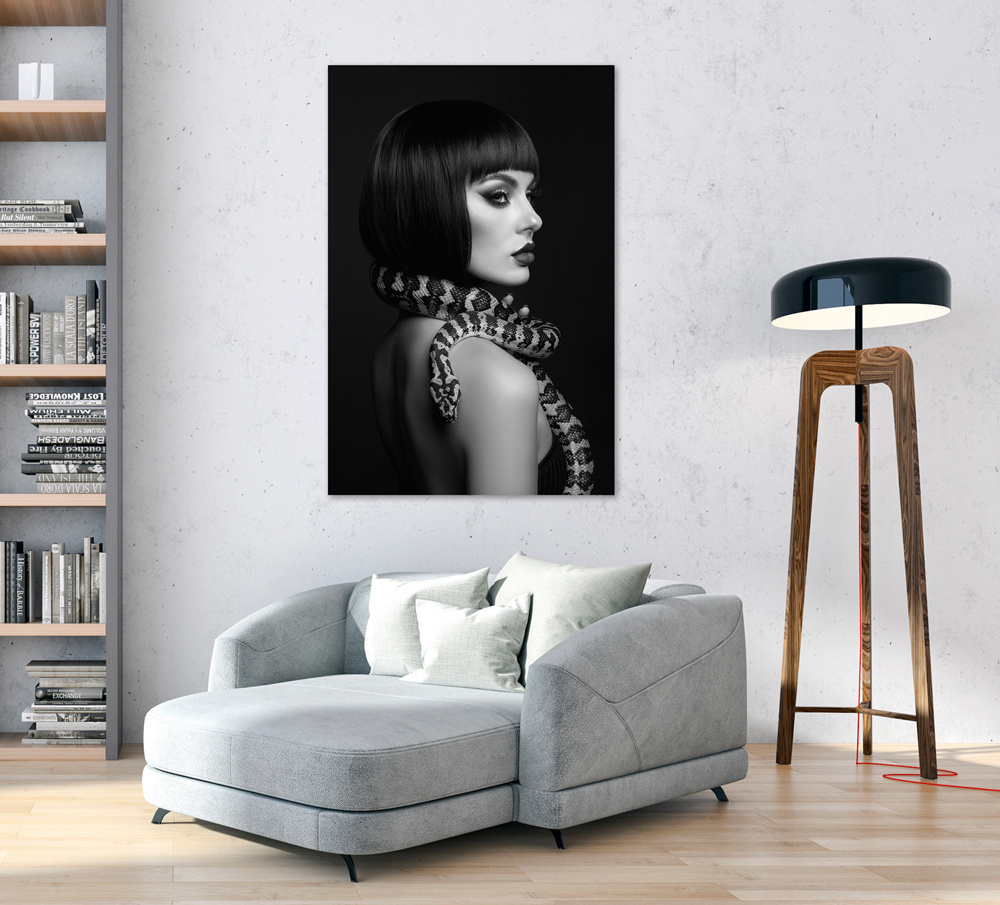 Akustikbild FRAU MIT PHYTON 80x120cm, 7kg