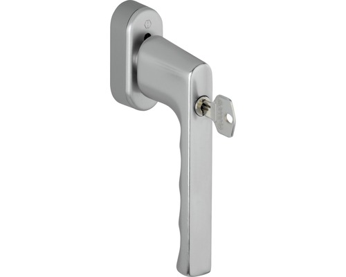 Hoppe SecuForte raamkruk 11712302 Hamburg 0700S/UD9020, variabele stiftlengte 32-42 mm, afsluitbaar, inclusief bevestigingsschroeven en sleutel