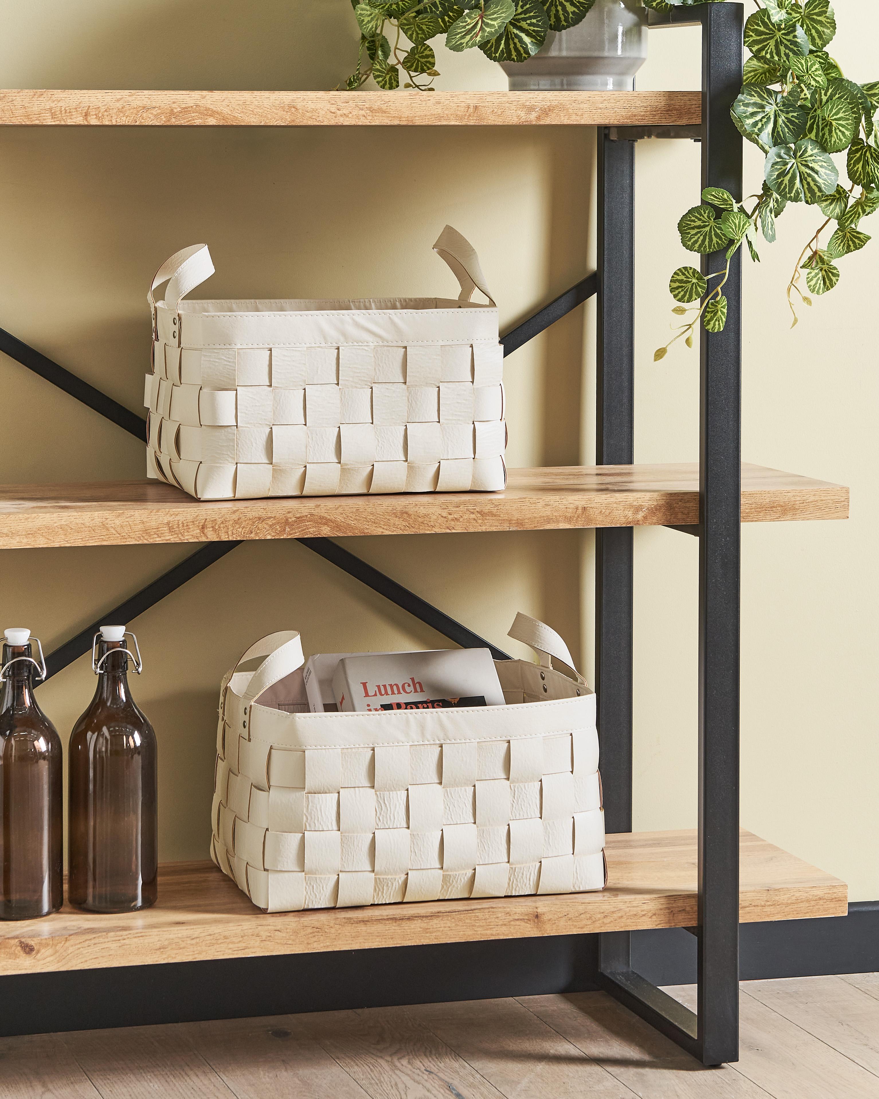 Set van 2 manden SIPPAR Kunstleer Beige