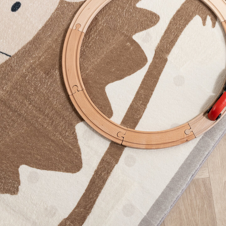 Wasbaar kindervloerkleed - Simba Lion Bruin