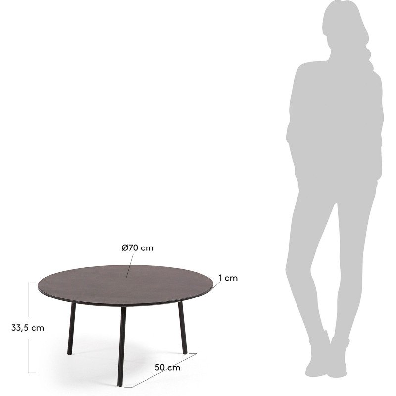 Table basse Mathis Ø 70 cm noire