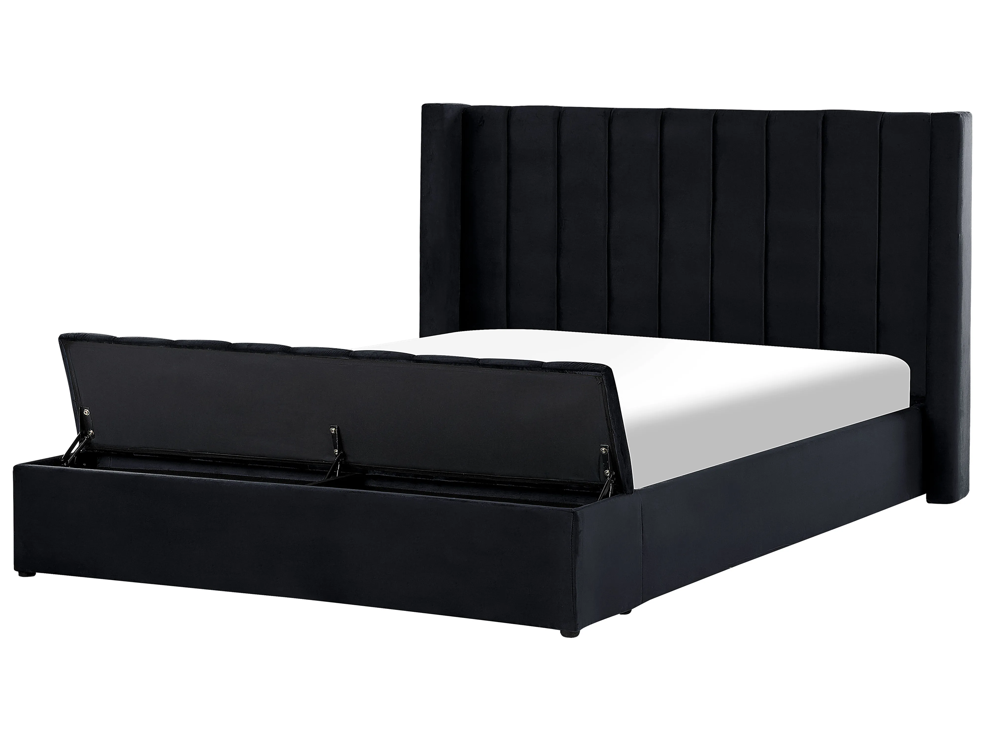Waterbed met opbergbank Fluweel NOYERS 180 x 200 cm Zwart