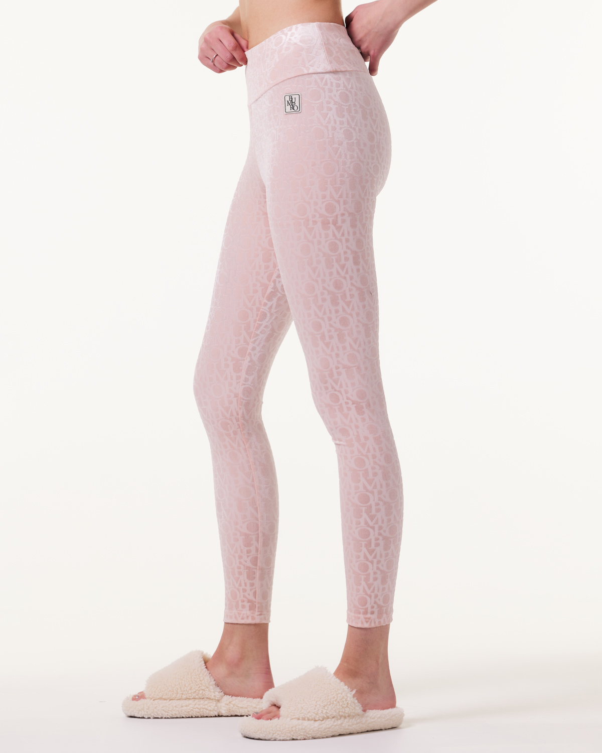 Bumpro Logomania Velour Tights Pink Evening