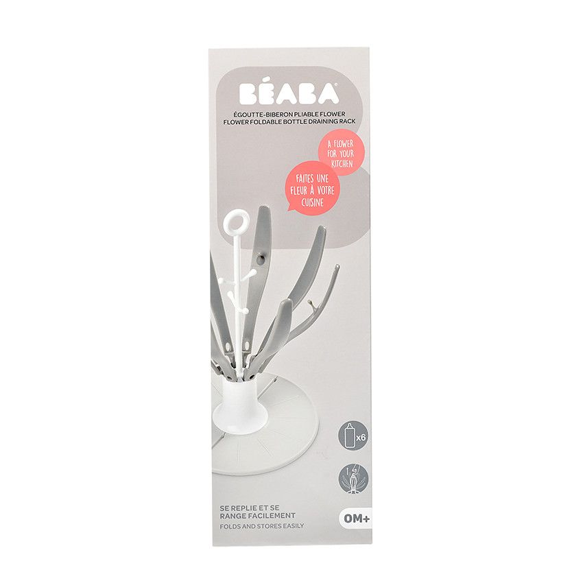 Egoutte-biberon pliable - Gris/Blanc - Ecru