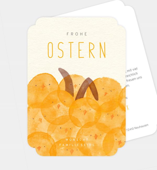 Grußkarte Osterversteck, Postkarte hoch (120 x 170mm)