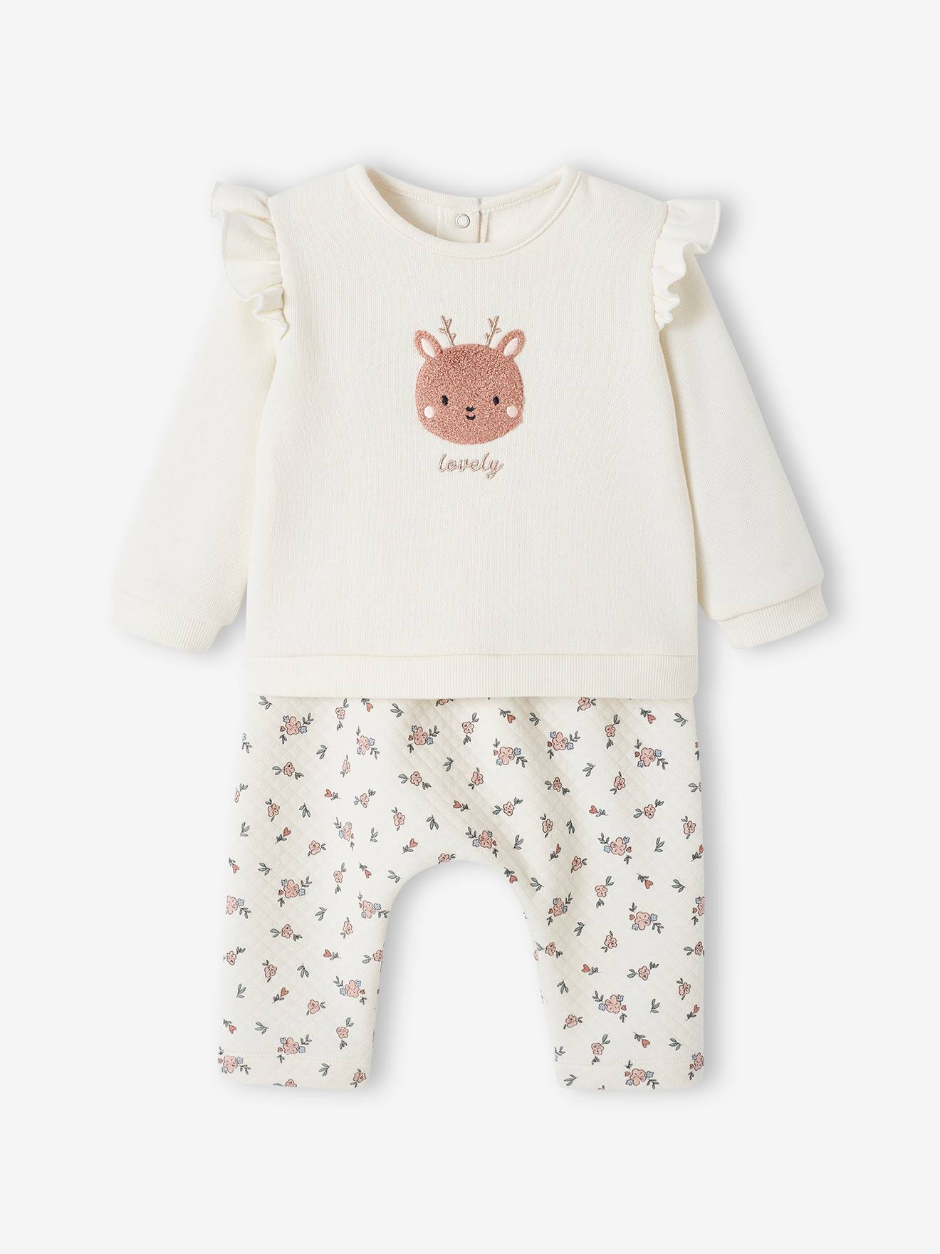 Roupa de bebê: moletom e calça bege