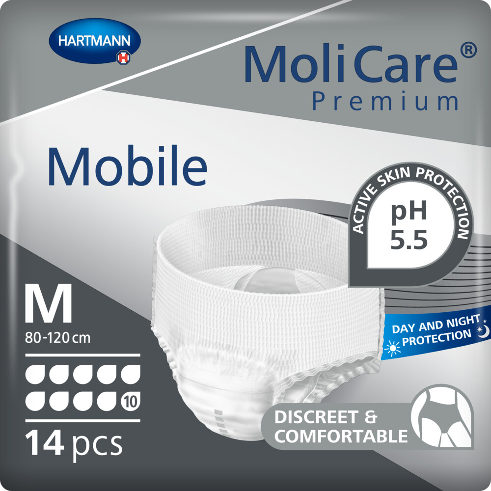 4x Molicare Premium Mobile 10 Druppels Medium 2421 ml Absorptie14 stuks