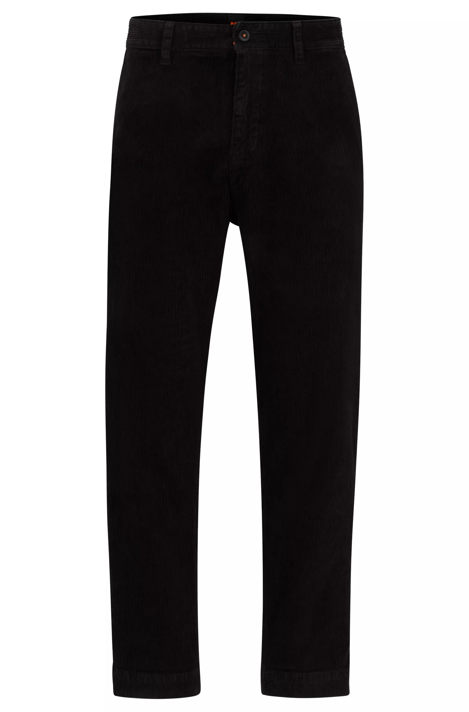 Calça BOSS laranja - Corte relaxado em veludo cotelê de algodão elástico
