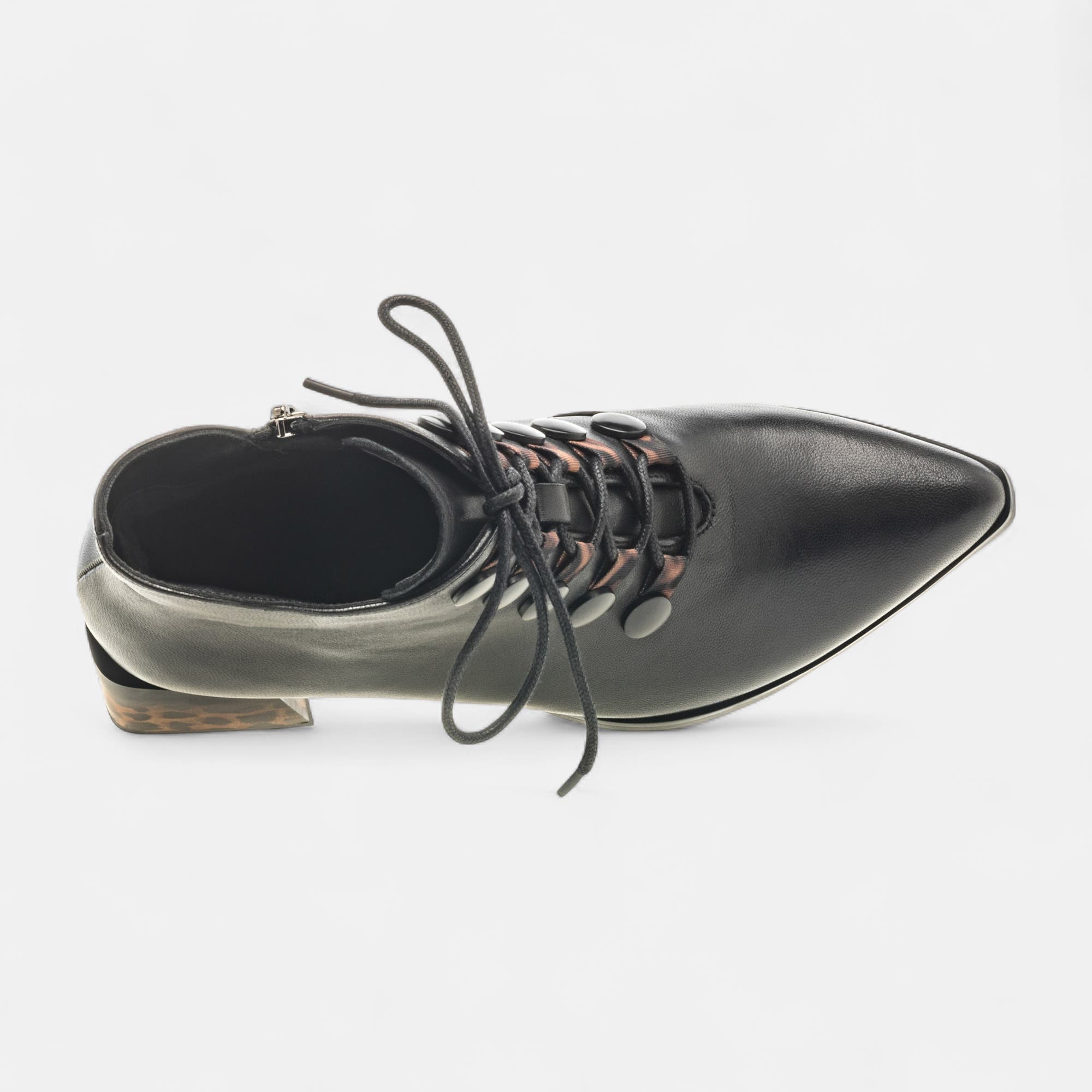 Bottines à talon Femme en cuir noir