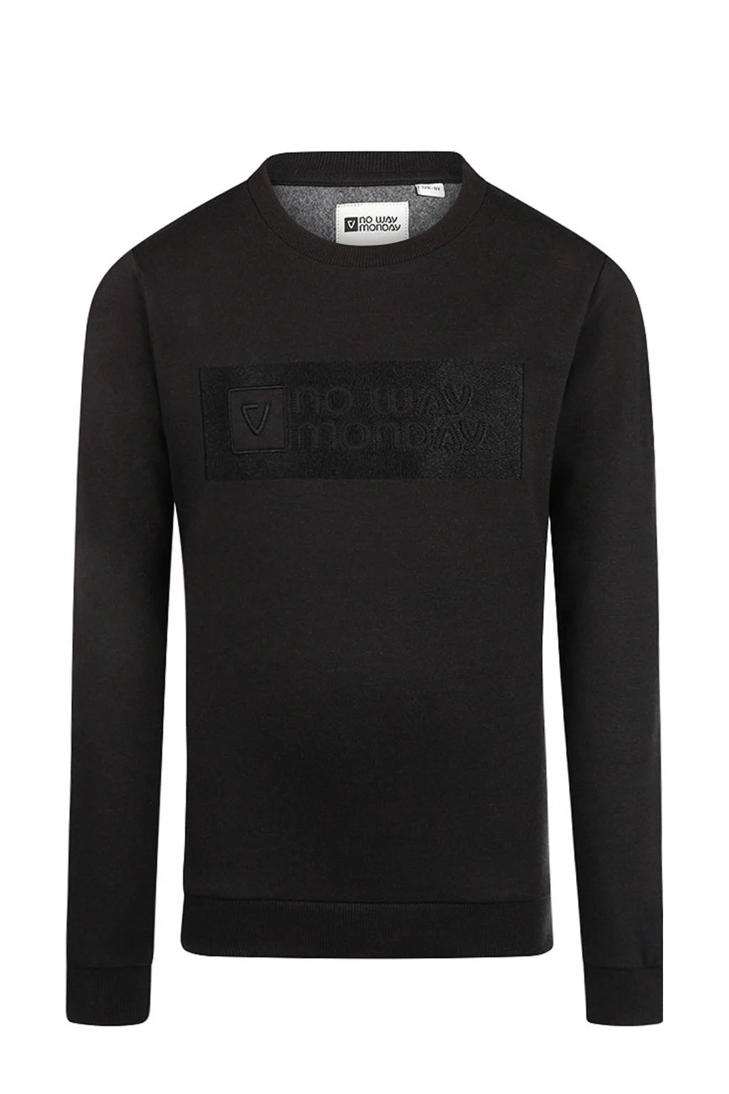 No Way Monday sweater met logo zwart